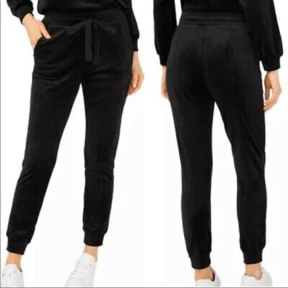 House of Harlow 1960 Nicole Richie Black Velour Velvet Jogger Pants - Picture 1 of 7